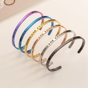 You Are Enough Bangle Bracelet Stainless Steel